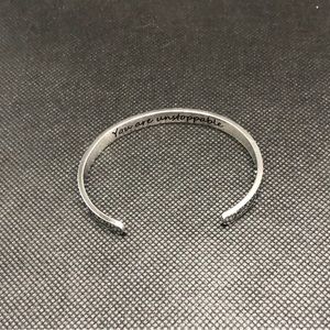 You Are Unstoppable / Silver Cuff Personalized Bracelet